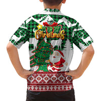 Lebanon Christmas Family Matching Summer Maxi Dress and Hawaiian Shirt with Santa Claus Reindeer Trees and Festive Knit Pattern - Wonder Print Shop