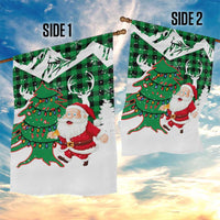 Lebanon Christmas Garden Flag with Santa Claus Reindeer Trees and Festive Knit Pattern - Wonder Print Shop