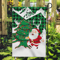 Lebanon Christmas Garden Flag with Santa Claus Reindeer Trees and Festive Knit Pattern - Wonder Print Shop