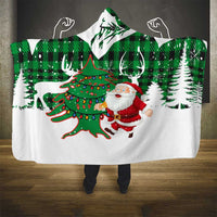 Lebanon Christmas Hooded Blanket with Santa Claus Reindeer Trees and Festive Knit Pattern - Wonder Print Shop