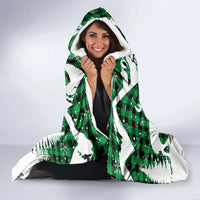 Lebanon Christmas Hooded Blanket with Santa Claus Reindeer Trees and Festive Knit Pattern - Wonder Print Shop