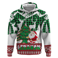 Lebanon Christmas Hoodie with Santa Claus Reindeer Trees and Festive Knit Pattern - Wonder Print Shop
