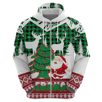 Lebanon Christmas Hoodie with Santa Claus Reindeer Trees and Festive Knit Pattern - Wonder Print Shop