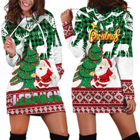 Lebanon Christmas Hoodie Dress with Santa Claus Reindeer Trees and Festive Knit Pattern - Wonder Print Shop
