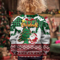 Lebanon Christmas Kid Ugly Christmas Sweater with Santa Claus Reindeer Trees and Festive Knit Pattern - Wonder Print Shop