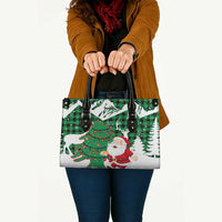 Lebanon Christmas Leather Bag with Santa Claus Reindeer Trees and Festive Knit Pattern - Wonder Print Shop