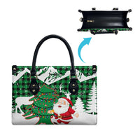 Lebanon Christmas Leather Bag with Santa Claus Reindeer Trees and Festive Knit Pattern - Wonder Print Shop