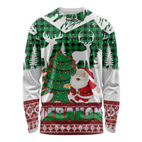 Lebanon Christmas Long Sleeve Shirt with Santa Claus Reindeer Trees and Festive Knit Pattern - Wonder Print Shop