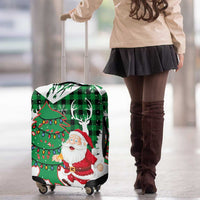 Lebanon Christmas Luggage Cover with Santa Claus Reindeer Trees and Festive Knit Pattern - Wonder Print Shop