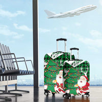 Lebanon Christmas Luggage Cover with Santa Claus Reindeer Trees and Festive Knit Pattern - Wonder Print Shop