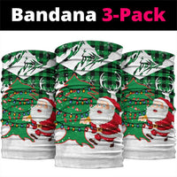 Lebanon Christmas Neck Gaiter with Santa Claus Reindeer Trees and Festive Knit Pattern - Wonder Print Shop
