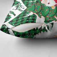 Lebanon Christmas Pillow Cover with Santa Claus Reindeer Trees and Festive Knit Pattern - Wonder Print Shop