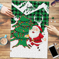 Lebanon Christmas Puzzle with Santa Claus Reindeer Trees and Festive Knit Pattern - Wonder Print Shop