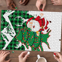 Lebanon Christmas Puzzle with Santa Claus Reindeer Trees and Festive Knit Pattern - Wonder Print Shop