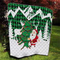 Lebanon Christmas Quilt with Santa Claus Reindeer Trees and Festive Knit Pattern - Wonder Print Shop