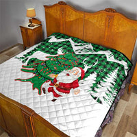Lebanon Christmas Quilt with Santa Claus Reindeer Trees and Festive Knit Pattern - Wonder Print Shop