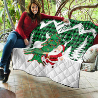 Lebanon Christmas Quilt with Santa Claus Reindeer Trees and Festive Knit Pattern - Wonder Print Shop
