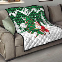 Lebanon Christmas Quilt with Santa Claus Reindeer Trees and Festive Knit Pattern - Wonder Print Shop
