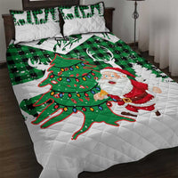 Lebanon Christmas Quilt Bed Set with Santa Claus Reindeer Trees and Festive Knit Pattern - Wonder Print Shop