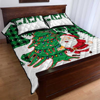 Lebanon Christmas Quilt Bed Set with Santa Claus Reindeer Trees and Festive Knit Pattern - Wonder Print Shop