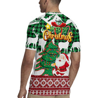 Lebanon Christmas Rugby Jersey with Santa Claus Reindeer Trees and Festive Knit Pattern - Wonder Print Shop