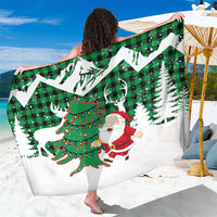 Lebanon Christmas Sarong with Santa Claus Reindeer Trees and Festive Knit Pattern - Wonder Print Shop