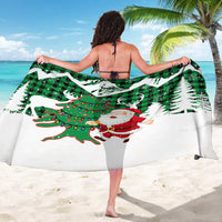 Lebanon Christmas Sarong with Santa Claus Reindeer Trees and Festive Knit Pattern - Wonder Print Shop