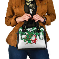 Lebanon Christmas Shoulder Handbag with Santa Claus Reindeer Trees and Festive Knit Pattern - Wonder Print Shop
