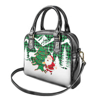 Lebanon Christmas Shoulder Handbag with Santa Claus Reindeer Trees and Festive Knit Pattern - Wonder Print Shop