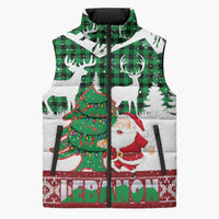 Lebanon Christmas Sleeveless Puffer Jacket with Santa Claus Reindeer Trees and Festive Knit Pattern - Wonder Print Shop