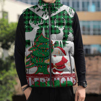 Lebanon Christmas Sleeveless Puffer Jacket with Santa Claus Reindeer Trees and Festive Knit Pattern - Wonder Print Shop