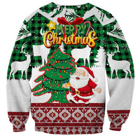 Lebanon Christmas Sweatshirt with Santa Claus Reindeer Trees and Festive Knit Pattern - Wonder Print Shop