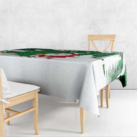 Lebanon Christmas Tablecloth with Santa Claus Reindeer Trees and Festive Knit Pattern - Wonder Print Shop