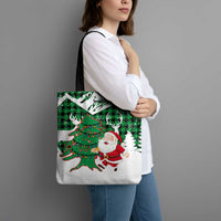 Lebanon Christmas Tote Bag with Santa Claus Reindeer Trees and Festive Knit Pattern - Wonder Print Shop