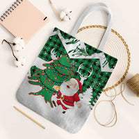 Lebanon Christmas Tote Bag with Santa Claus Reindeer Trees and Festive Knit Pattern - Wonder Print Shop