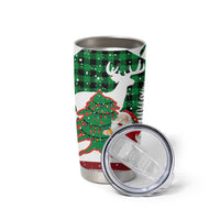 Lebanon Christmas Tumbler Cup with Santa Claus Reindeer Trees and Festive Knit Pattern - Wonder Print Shop