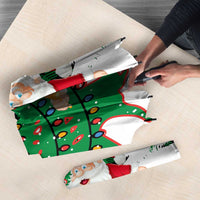 Lebanon Christmas Umbrella with Santa Claus Reindeer Trees and Festive Knit Pattern - Wonder Print Shop