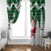 Lebanon Christmas Window Curtain with Santa Claus Reindeer Trees and Festive Knit Pattern - Wonder Print Shop
