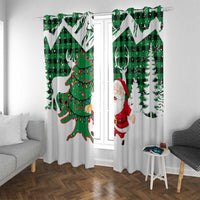 Lebanon Christmas Window Curtain with Santa Claus Reindeer Trees and Festive Knit Pattern - Wonder Print Shop