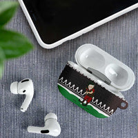 Christmas Golf AirPods Case with Elf Golfer Argyle Plaid and Snowflake Pattern - Wonder Print Shop