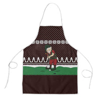 Christmas Golf Apron with Elf Golfer Argyle Plaid and Snowflake Pattern - Wonder Print Shop