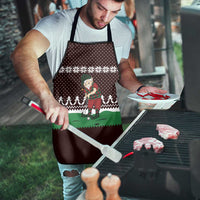 Christmas Golf Apron with Elf Golfer Argyle Plaid and Snowflake Pattern - Wonder Print Shop