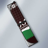 Christmas Golf Auto Sun Shade with Elf Golfer Argyle Plaid and Snowflake Pattern - Wonder Print Shop