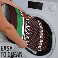 Christmas Golf Bathroom Set with Elf Golfer Argyle Plaid and Snowflake Pattern - Wonder Print Shop