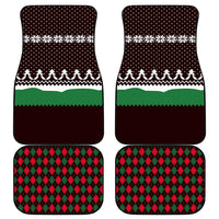 Christmas Golf Car Mats with Elf Golfer Argyle Plaid and Snowflake Pattern - Wonder Print Shop