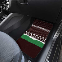 Christmas Golf Car Mats with Elf Golfer Argyle Plaid and Snowflake Pattern - Wonder Print Shop
