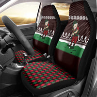 Christmas Golf Car Seat Cover with Elf Golfer Argyle Plaid and Snowflake Pattern - Wonder Print Shop