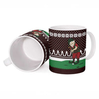 Christmas Golf Ceramic Mug with Elf Golfer Argyle Plaid and Snowflake Pattern - Wonder Print Shop