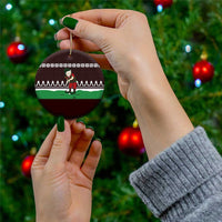 Christmas Golf Ceramic Ornament with Elf Golfer Argyle Plaid and Snowflake Pattern - Wonder Print Shop