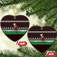 Christmas Golf Ceramic Ornament with Elf Golfer Argyle Plaid and Snowflake Pattern - Wonder Print Shop